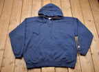Vintage 1990s Starter Blank Blue Hoodie