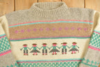 Vintage 1990s Knitted Crewneck Sweater / Vintage 90s Crewneck / All Over Pattern / Sweatshirt / Abstract Pattern / Mock Neck