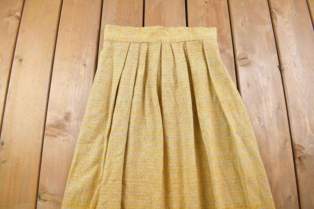 True Vintage 1970's Yellow Long Skirt 14W x 32L