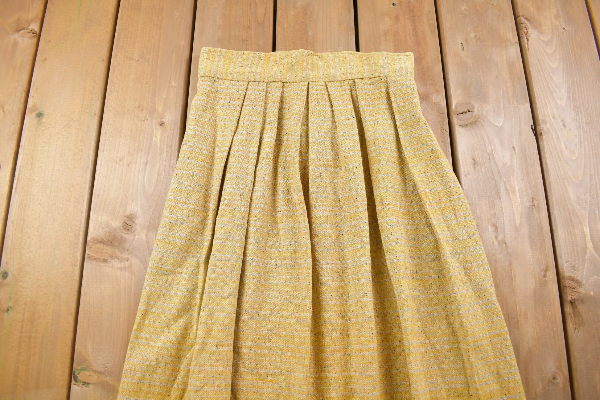 True Vintage 1970's Yellow Long Skirt 14W x 32L