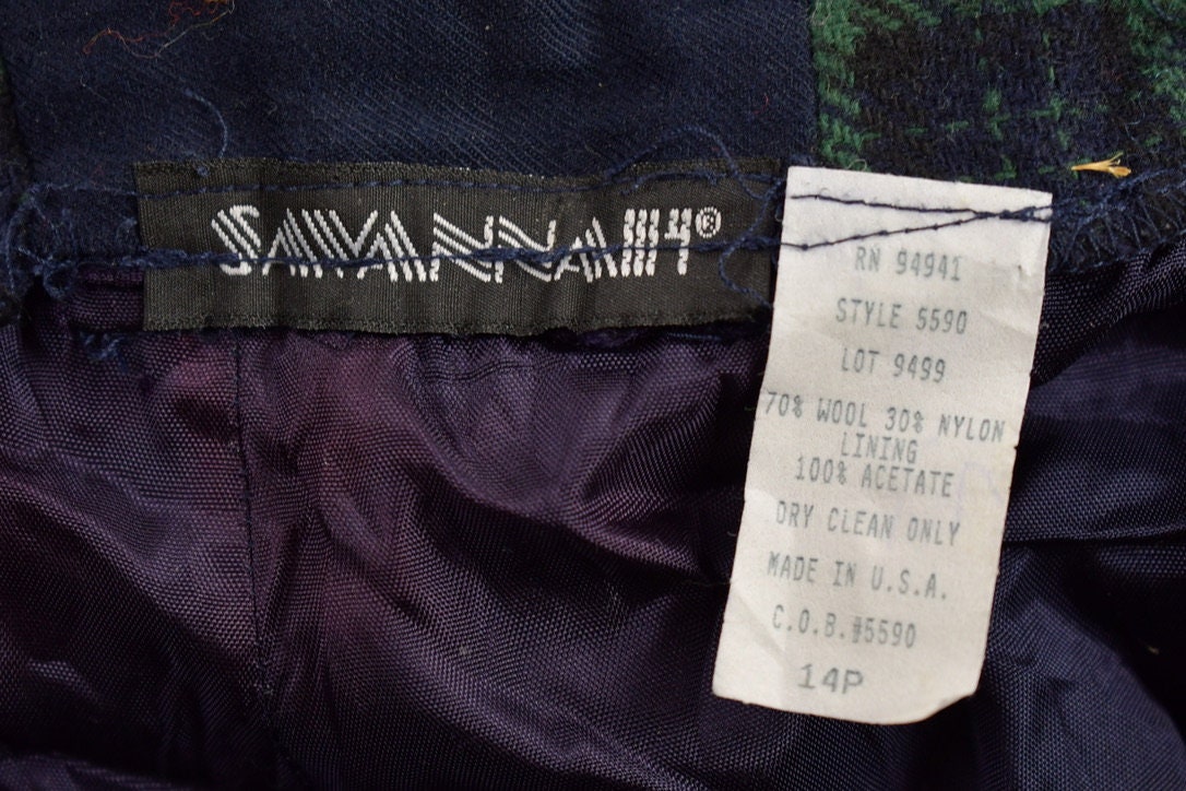 Vintage 1960s Wool Plaid Pants Size 33 x 26