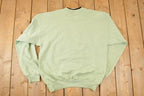 Vintage 1990s Top Stitch Embroidered Hearts Double Collar Sweatshirt Women's L