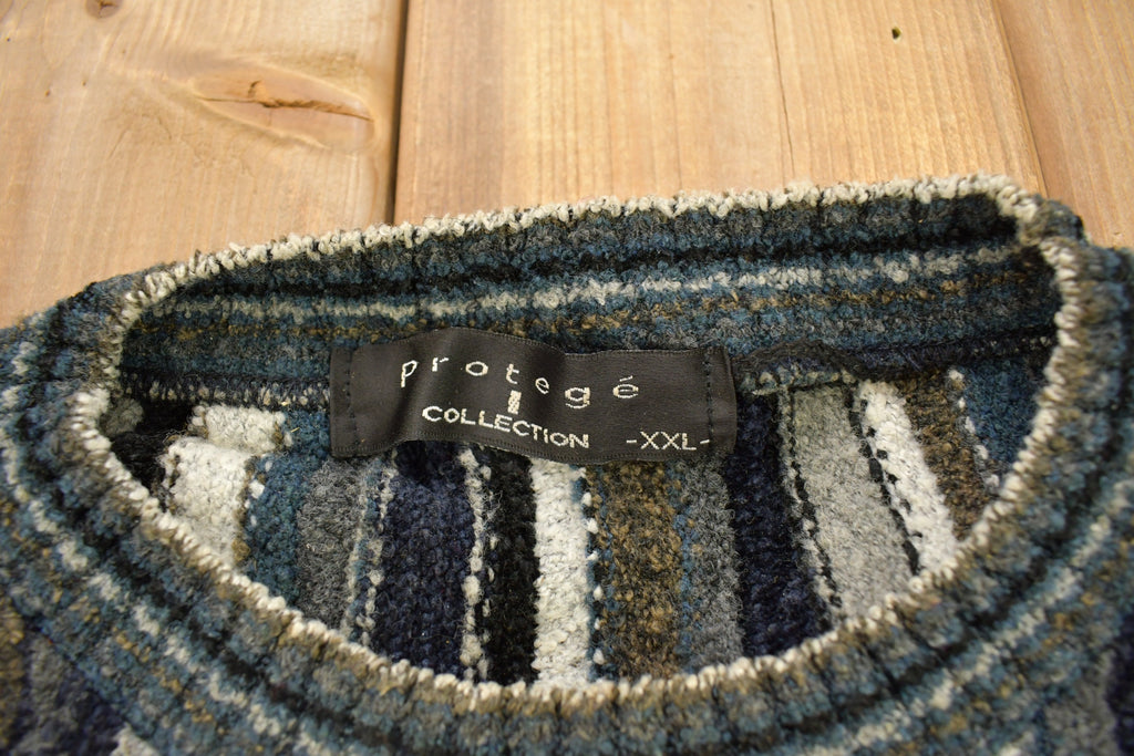 Vintage 1990s Protégé 3D Cable Knit Crewneck Sweater