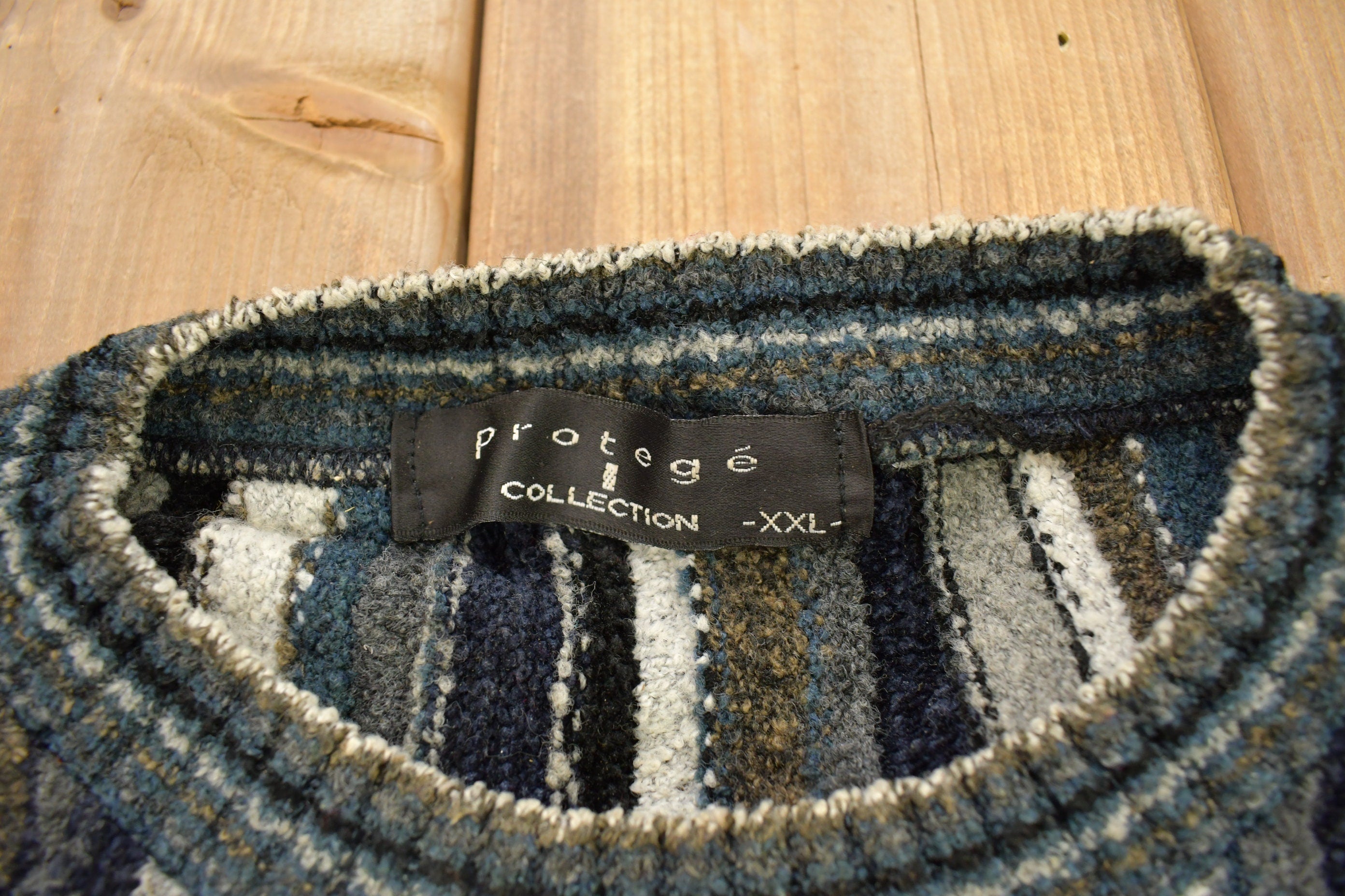 Vintage 1990s Protégé 3D Cable Knit Crewneck Sweater
