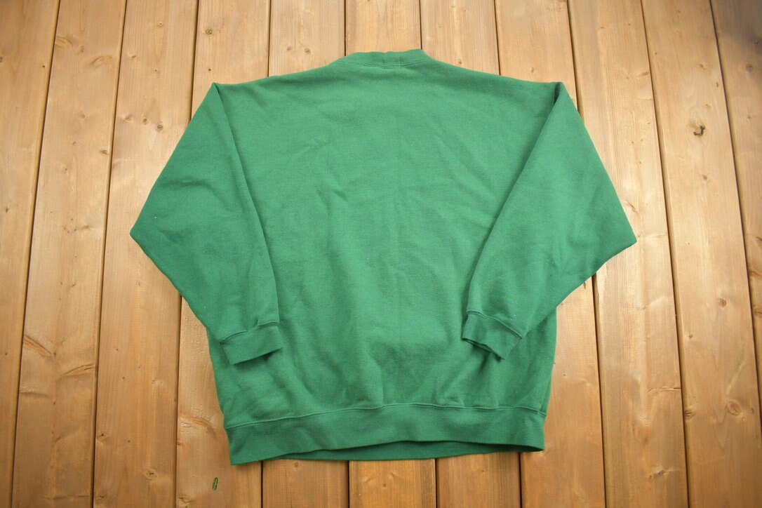 Vintage 1990s SJB Sport Blank Green Crewneck Sweatshirt