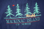 Vintage 1990s Mackinac Island Up North Embroidered Souvenir Crewneck Sweatshirt Made In USA