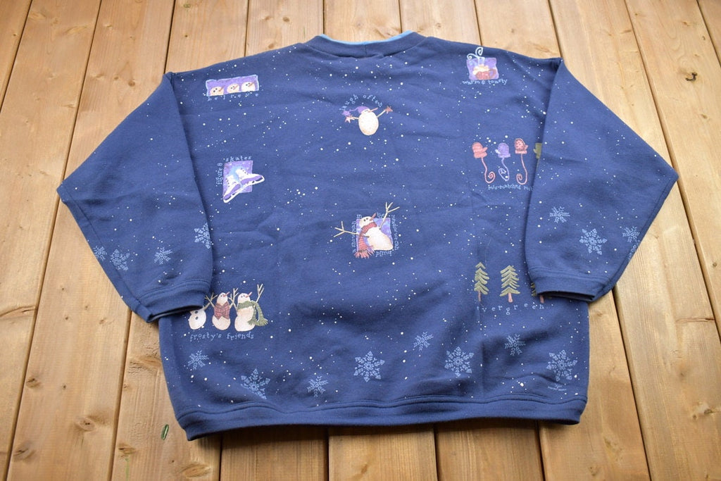 Vintage 1990s Snowman Theme Christmas Sweater