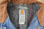 Vintage Carhartt Denim Chore Jacket Blanket Lined Jacket Men's 2XL