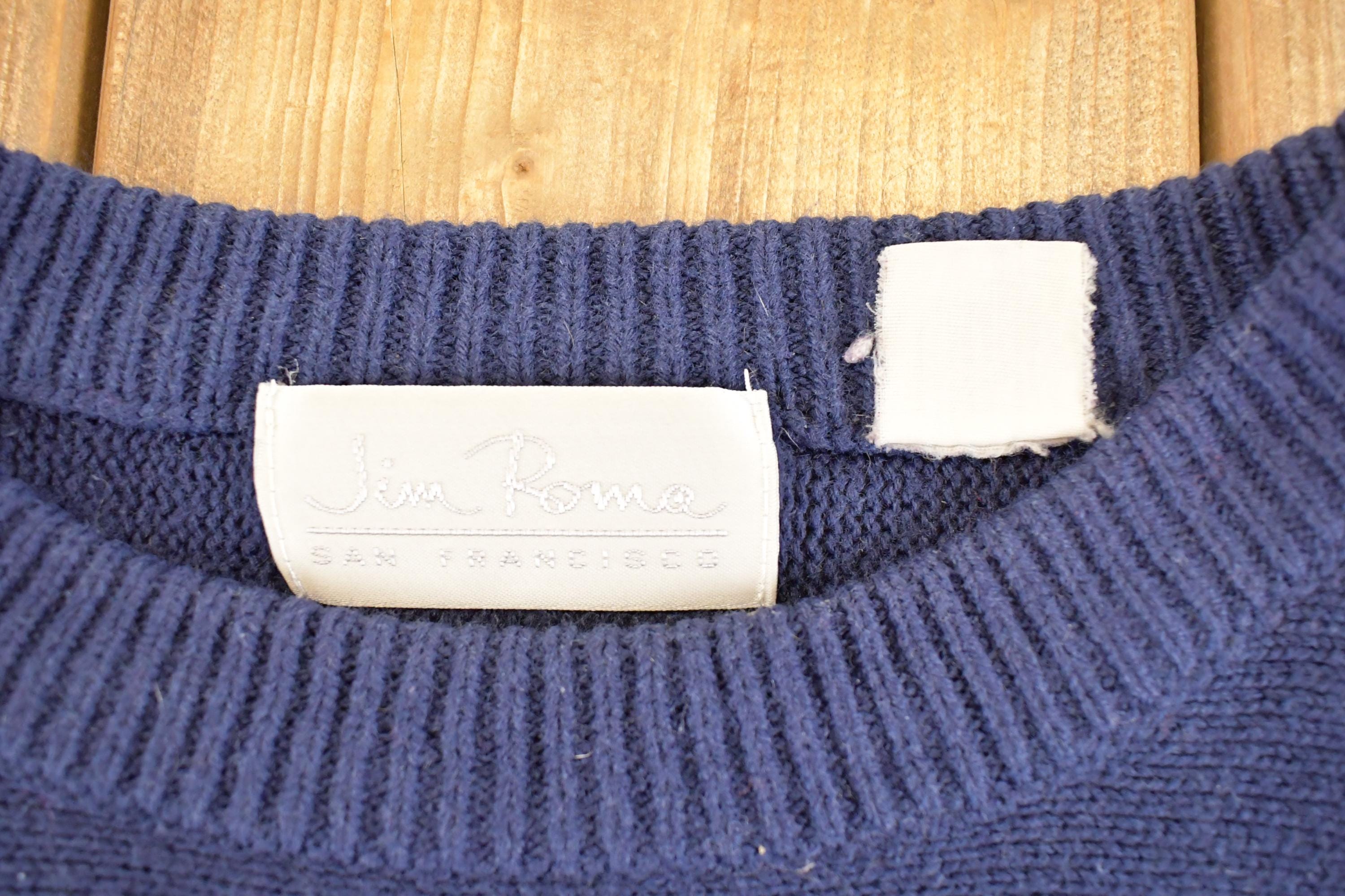 Vintage 1990s Color Block Knit Crewneck Sweater Men's M