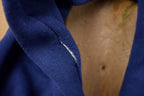 Vintage 1990s Blank Blue Thermal Lined Zip Up Hoodie