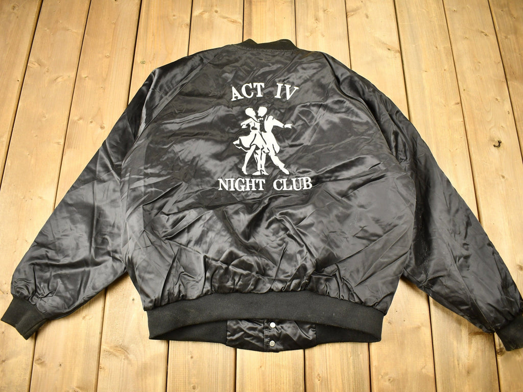 Vintage 1990s Act IV Night Club Satin Bomber Jacket