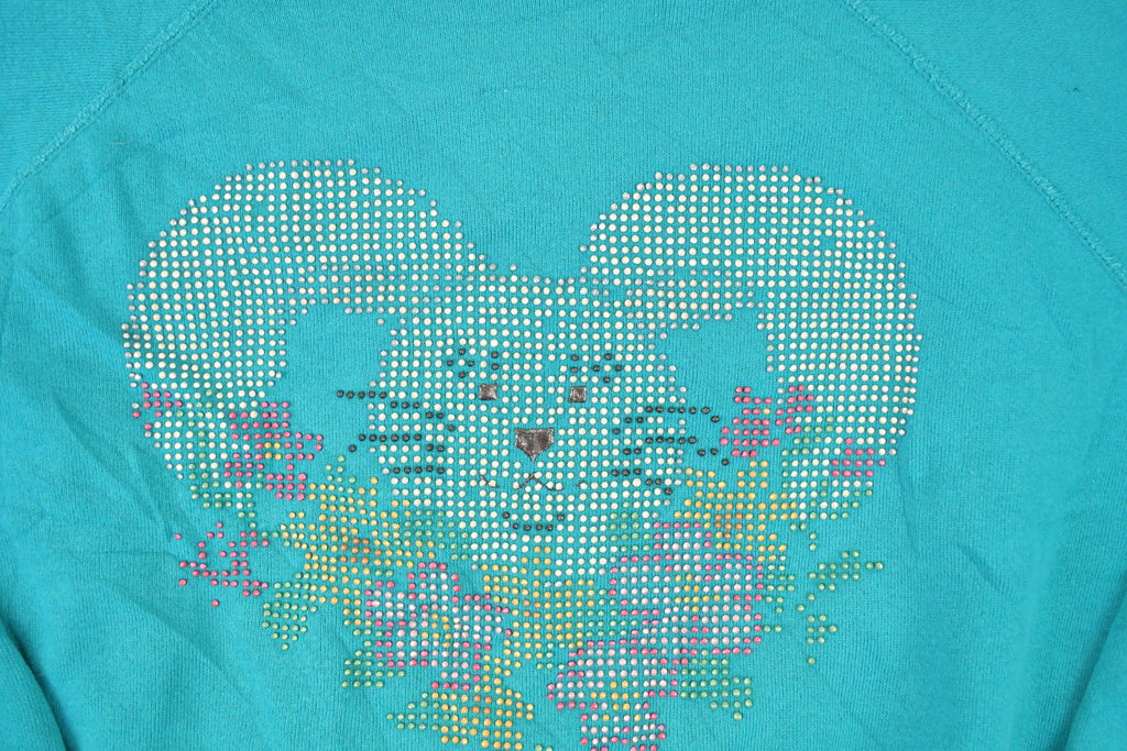 Vintage 1990s Hanes Her Way Cute Bunny Graphic Print Crewneck Sweatshirt Women's XL