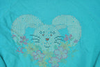 Vintage 1990s Hanes Her Way Cute Bunny Graphic Print Crewneck Sweatshirt Women's XL