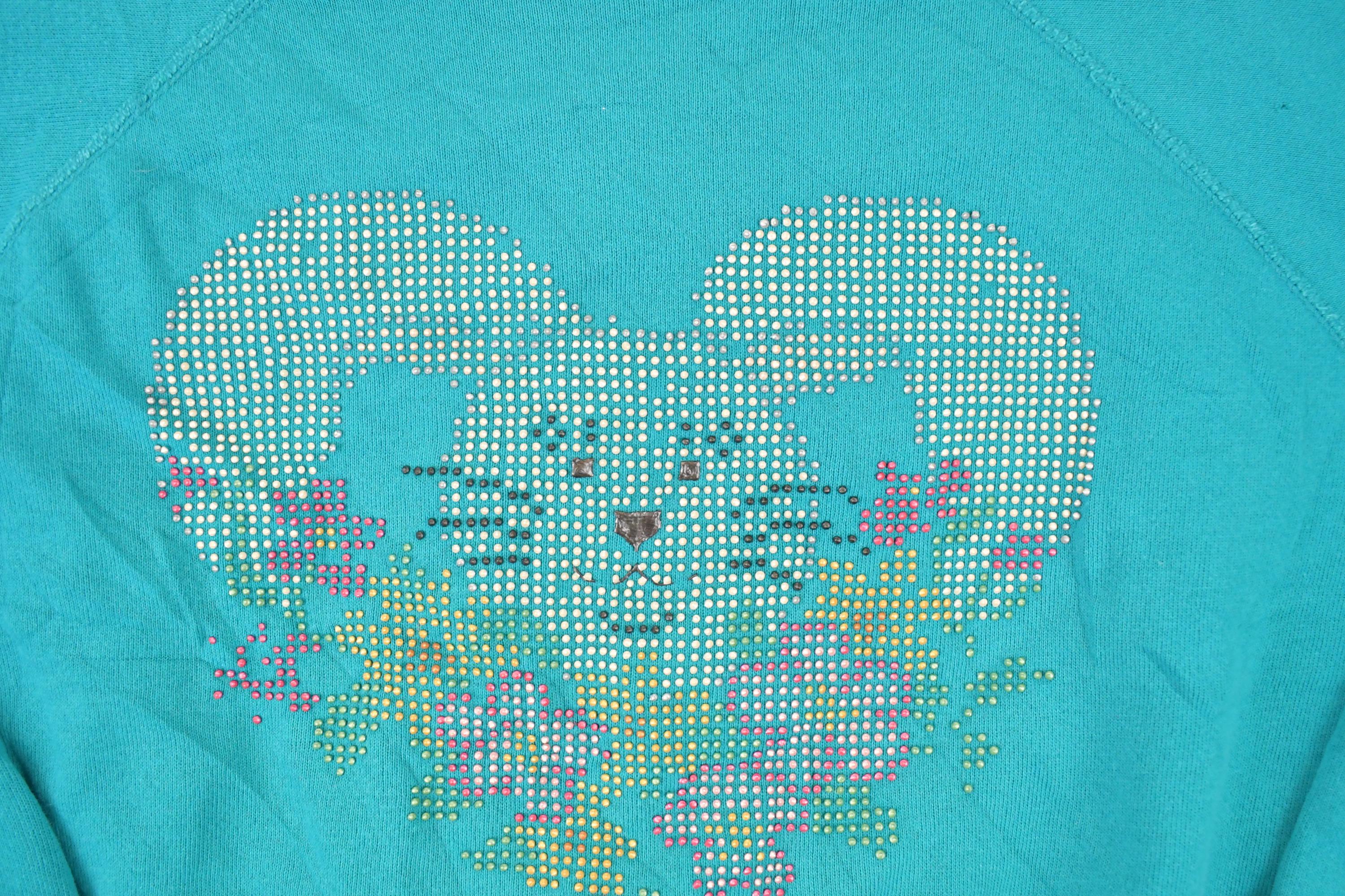 Vintage 1990s Hanes Her Way Cute Bunny Graphic Print Crewneck Sweatshirt Women's XL