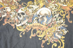 Vintage 1990s Rackarchy AOp Skulls Souvenir T-Shirt Men's L