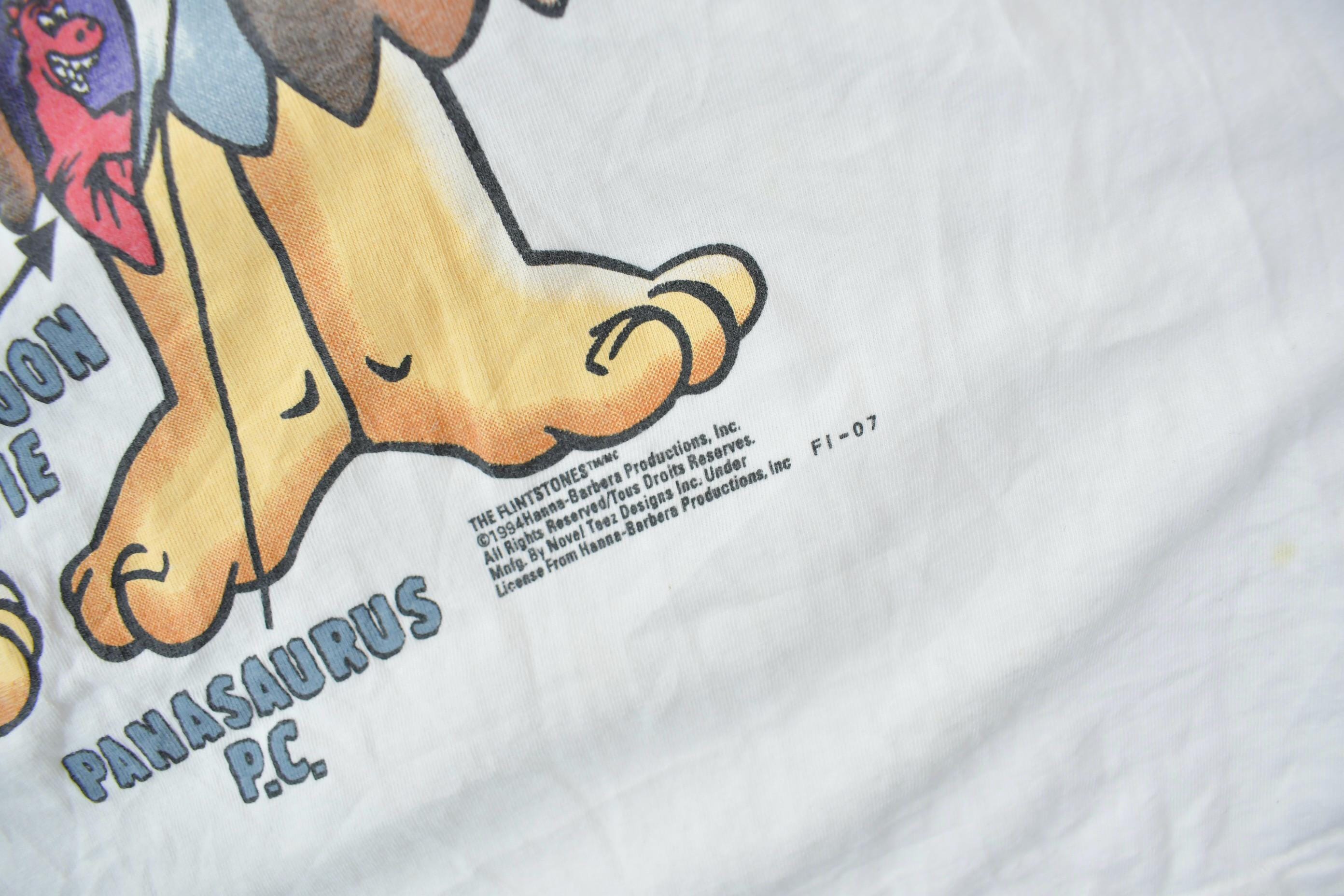 Vintage 1994 The Flintstones Cartoon Promo Graphic T-Shirt