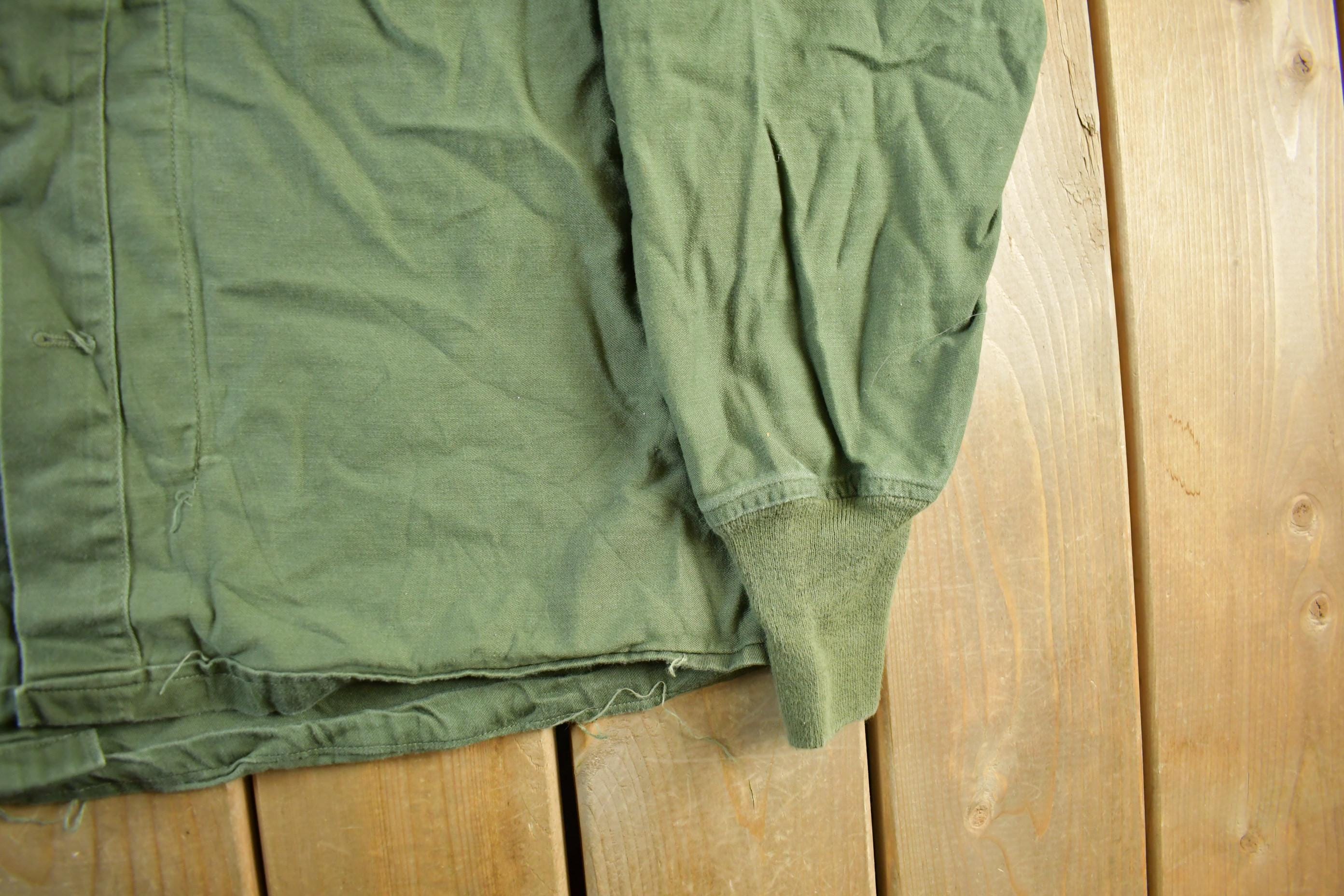 Vintage 1976 Army OG-107 Military Sateen Shirt Men's Large