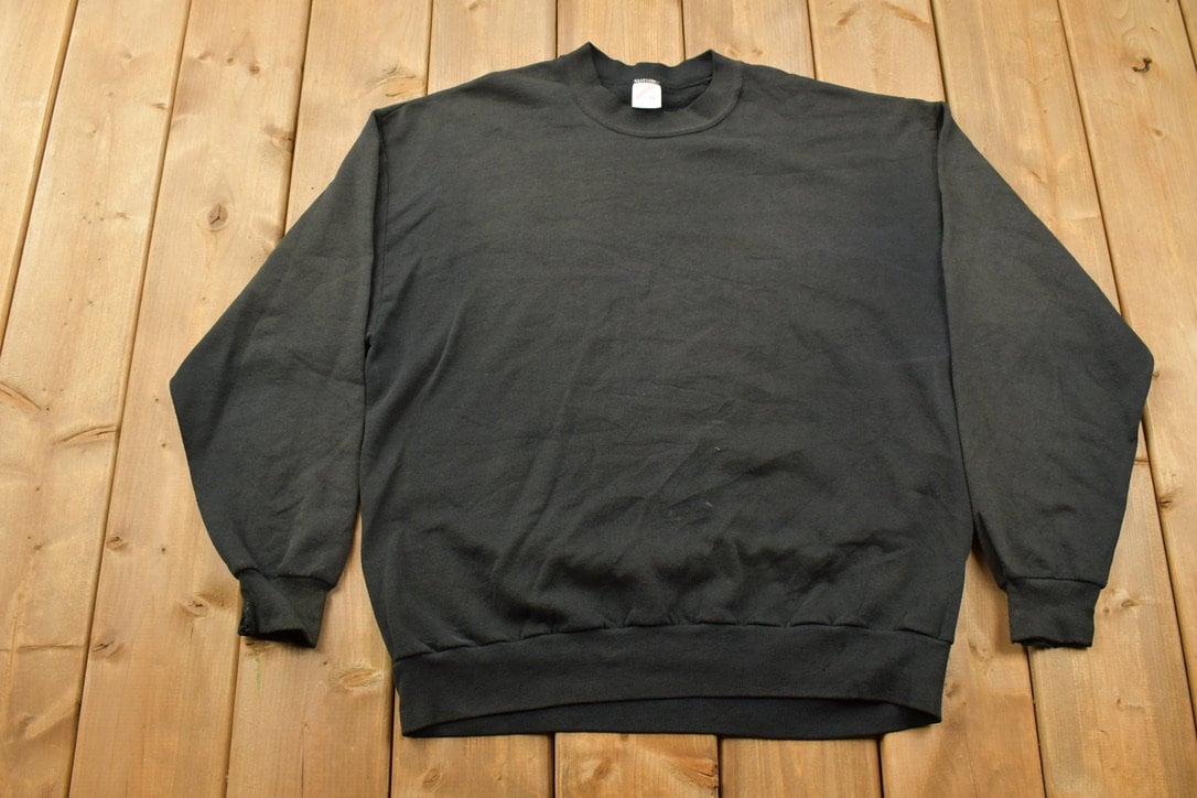 Vintage 1990s Blank Black Crewneck Sweatshirt