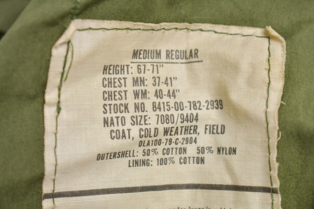 Vintage 1979 Army Military Field Jacket