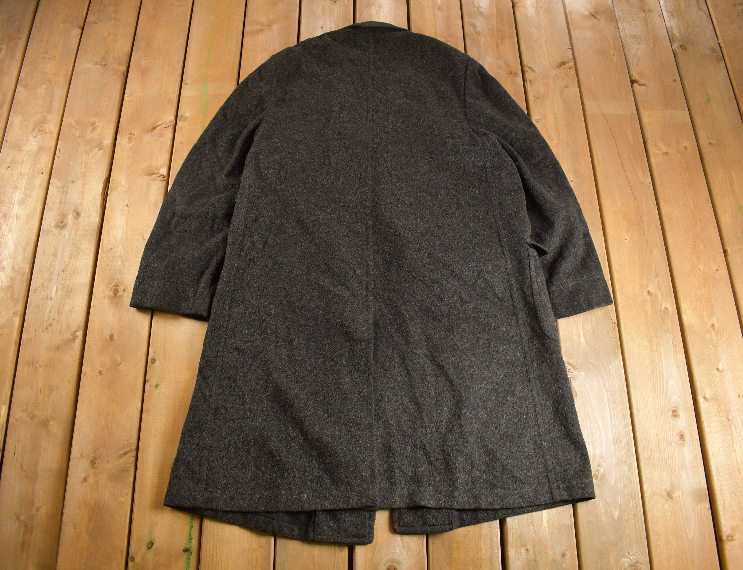 Vintage 1980s Supergora Wool Mohair Alpaca Long Trench Coat