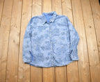 Vintage 1990s Krazy Kat Denim Button Up Shirt / Denim / Abstract Pattern / Casual Shirt / Formal Shirt