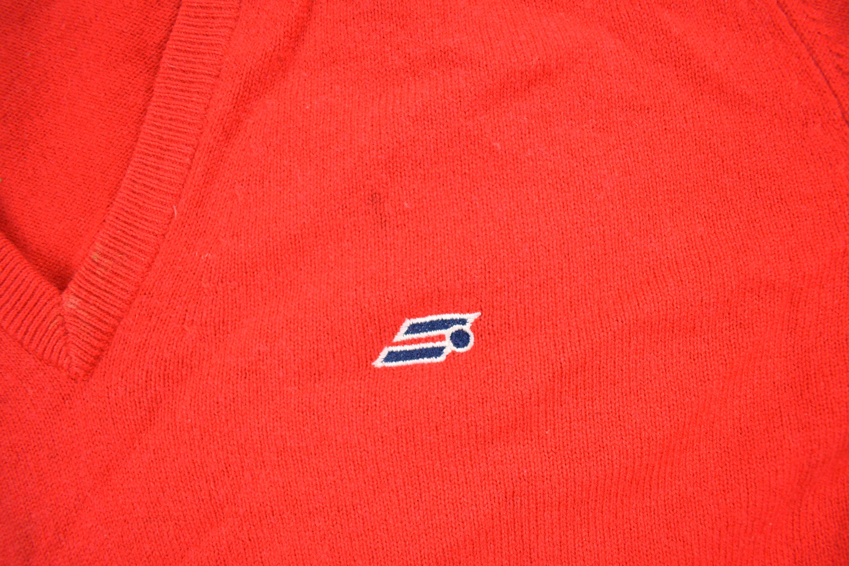 Vintage 1980s St Michael Pure New Wool Knit V-Neck Sweater