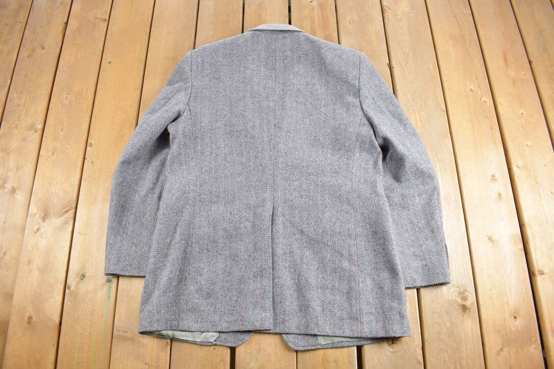 Vintage 1990s Haggar Herringbone Wool Blazer