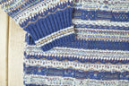 Vintage 1990s Italy Wool Blend Sweater Co Knit Abstract Pattern Crewneck Sweater Made In Italy