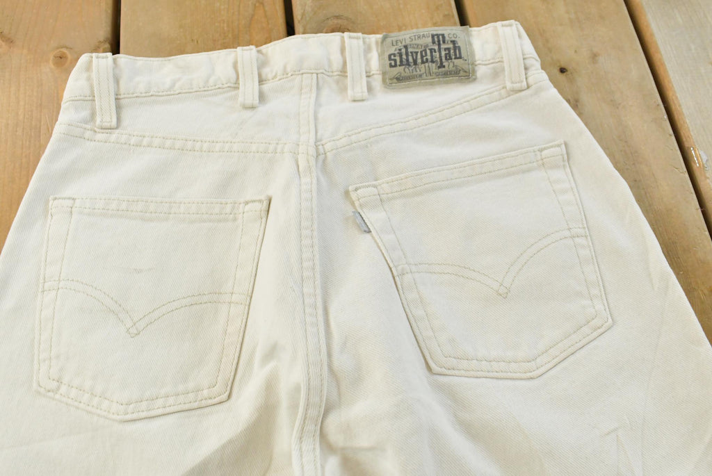 Vintage 1990s Levi Silver Tab Baggy Wide Leg Denim White Jeans Men's 28 x 29.5 / 90s Silvertabs / Streetwear / Baggy Jeans / Made in USA