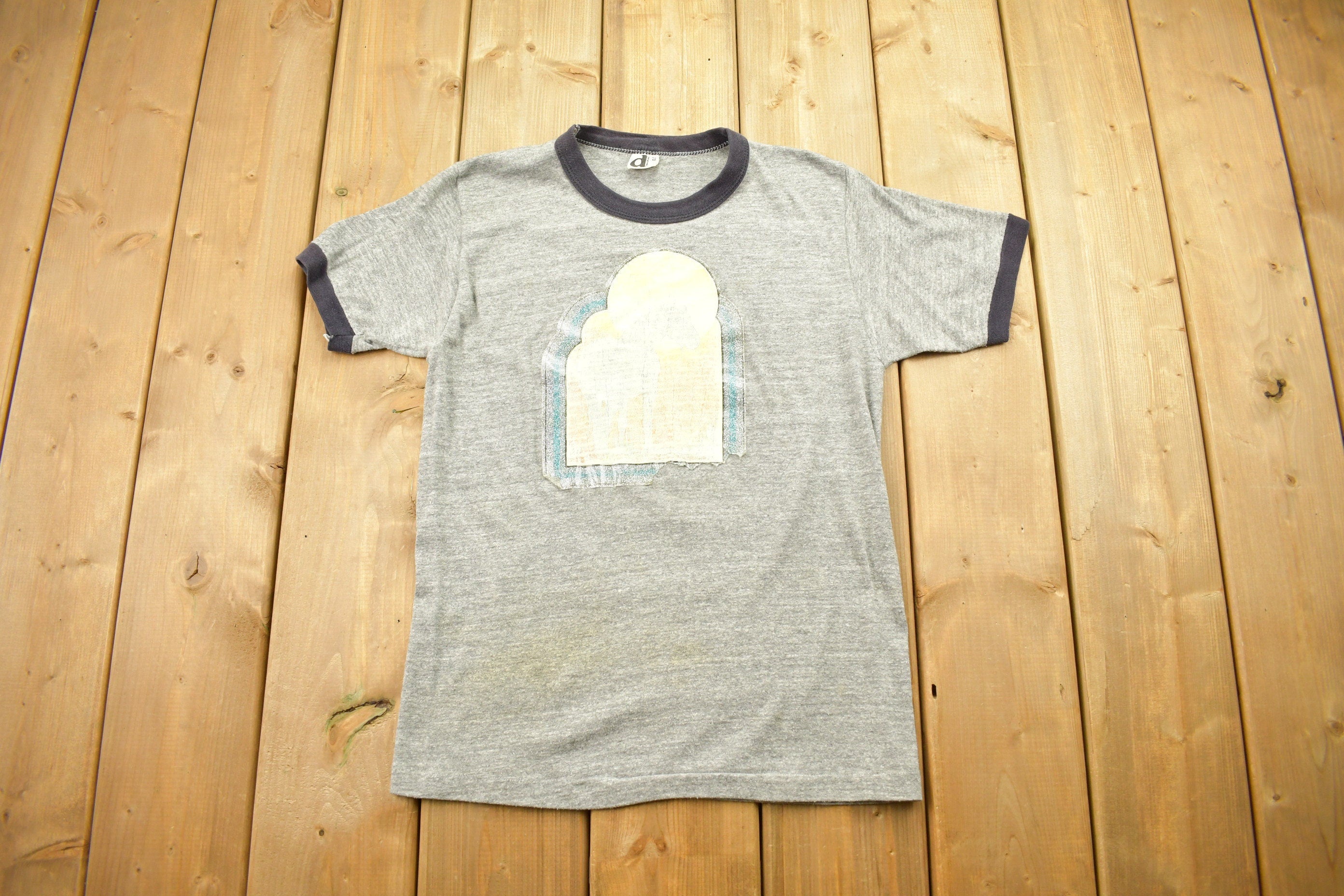Vintage 1970s Unicorn Graphic Ringer T Shirt
