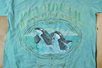 Vintage 1990s Orca Whale Plymouth Massachusetts Souvenir T-Shirt