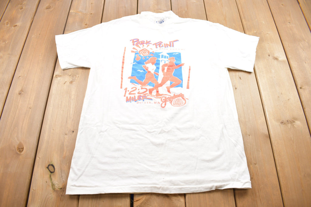 Vintage 1990s Park Point Community Run Graphic Hanes T Shirt / Vintage T Shirt / Rare Vintage / Streetwear / Single Stitch / Made In USA