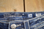 Vintage Y2K Miss Me Bedazzled Low Rise Jeans Size 26x31