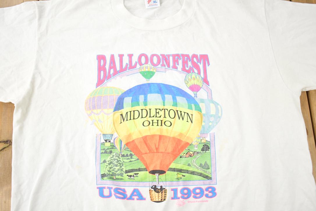 Vintage 1993 Balloonfest Middleton Ohio Single Stitch Graphic T Shirt Made In USA