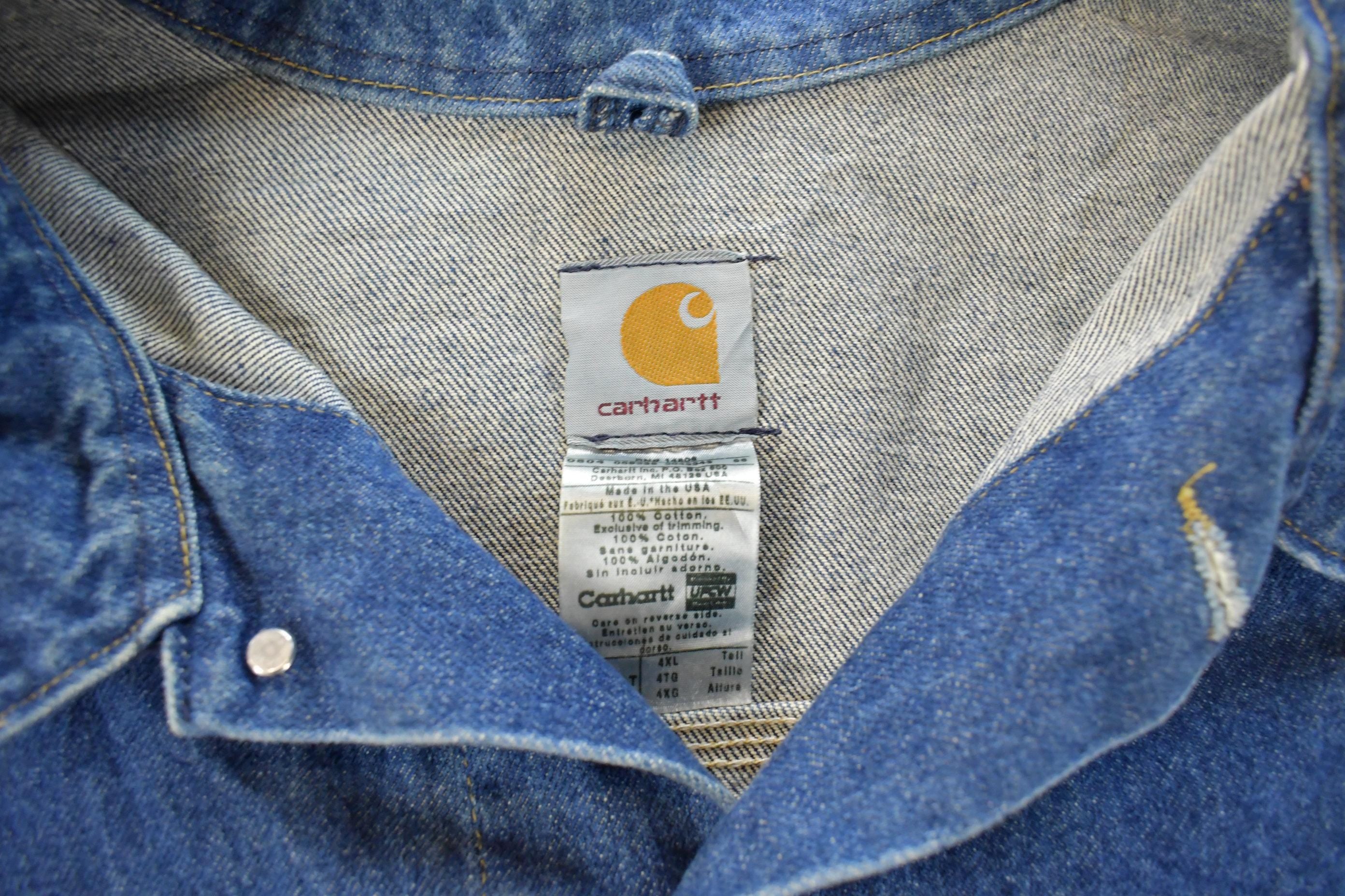 Vintage 1990s Carhartt Denim Trucker Jacket Men's 4XL