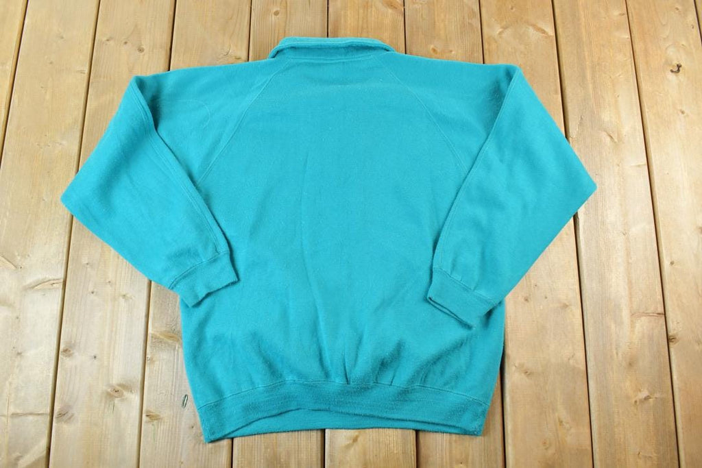 Vintage 1990s Lady Foot Locker Floral Quarter Zip Souvenir Crewneck Sweatshirt