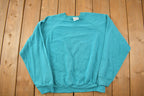 Vintage 1990s Teal Blank Crewneck Sweatshirt
