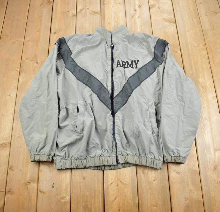 Vintage 1990s ARMY Embroidered Windbreaker Jacket