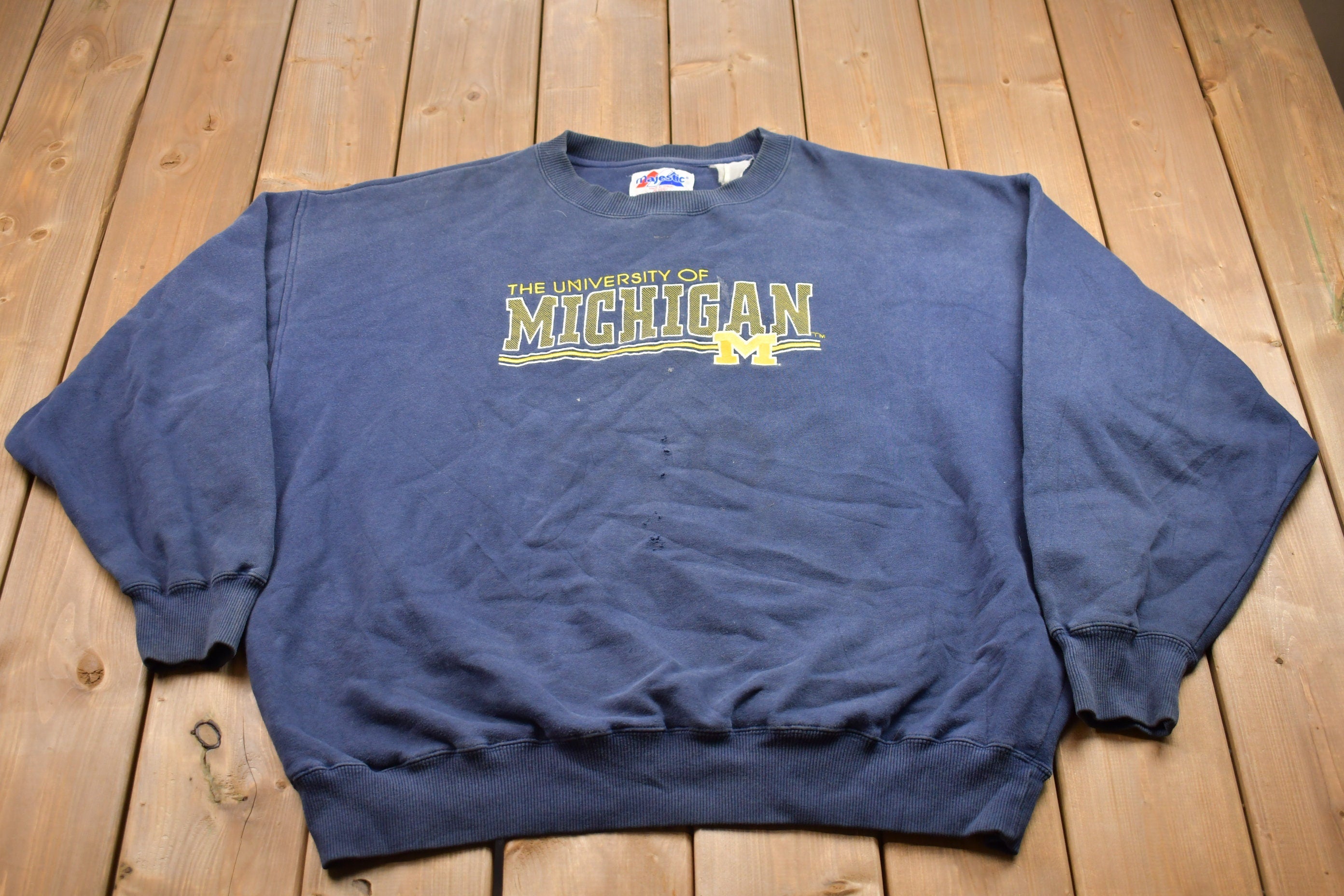 Vintage 1990s University Of Michigan Collegiate Majestic Crewneck