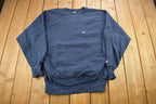 Vintage 1990s Navy Blue Champion Reverse Weave Crewneck / Vintage Champion / Vintage Pullover / Streetwear / Made In USA