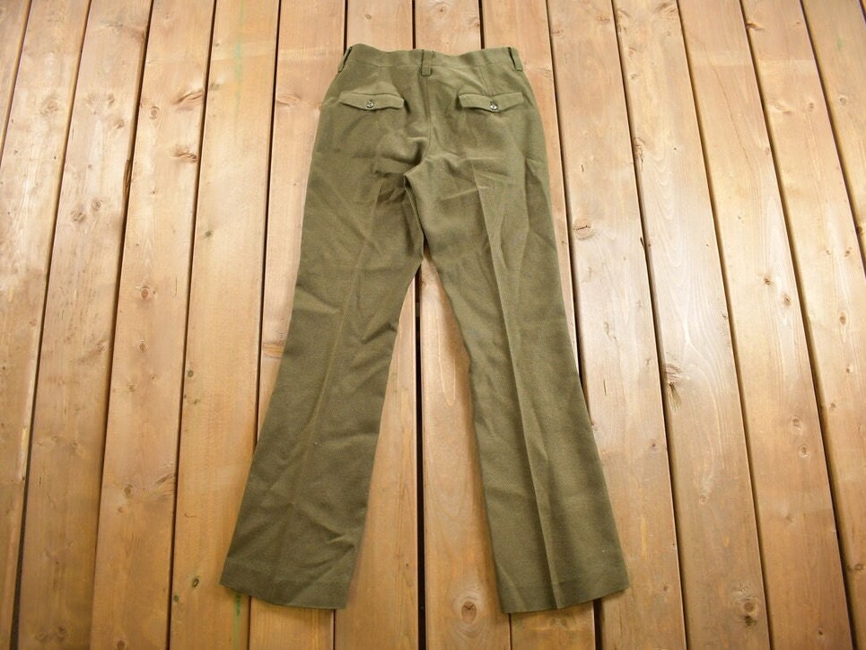 Vintage 1980s Haggar Mustang Wool Trouser Flares Size 28 x 31
