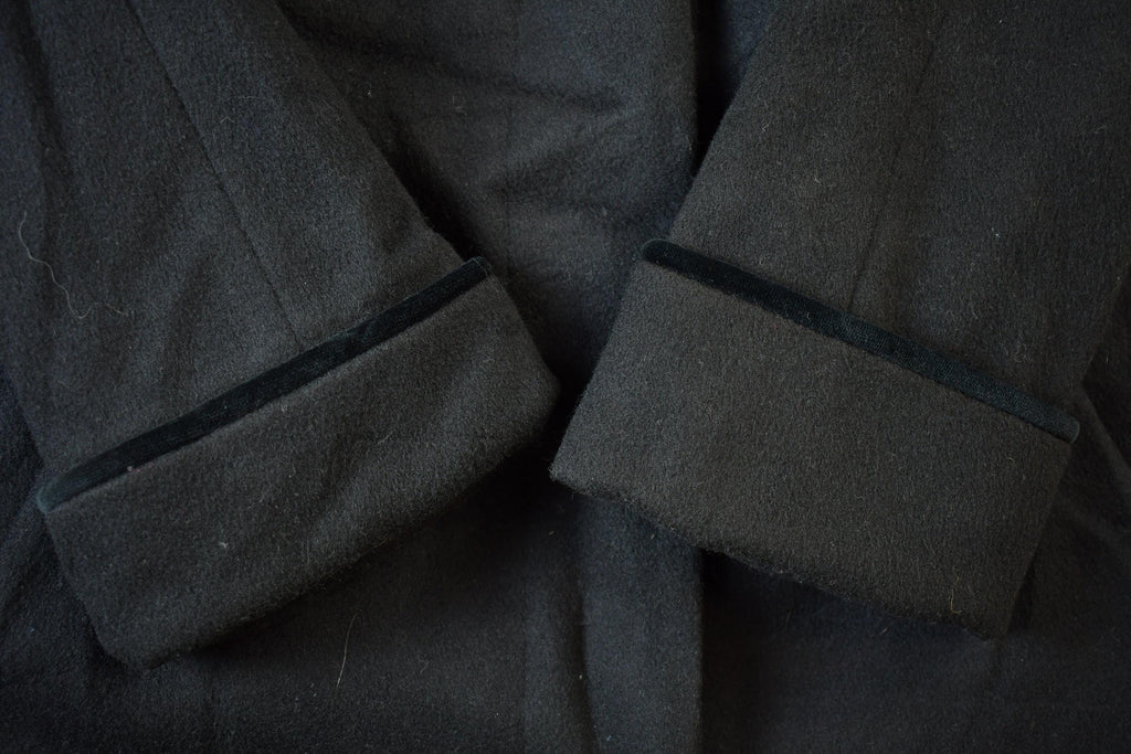 Vintage 1980s 100% Wool Long Trench Coat Made In USA