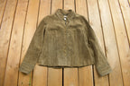 Vintage 1990s Cold Water Creek Green Suede Jacket