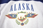 Vintage 1990s Alaska Quarter Zip Polar Bear Souvenir Travel Crewneck Sweatshirt