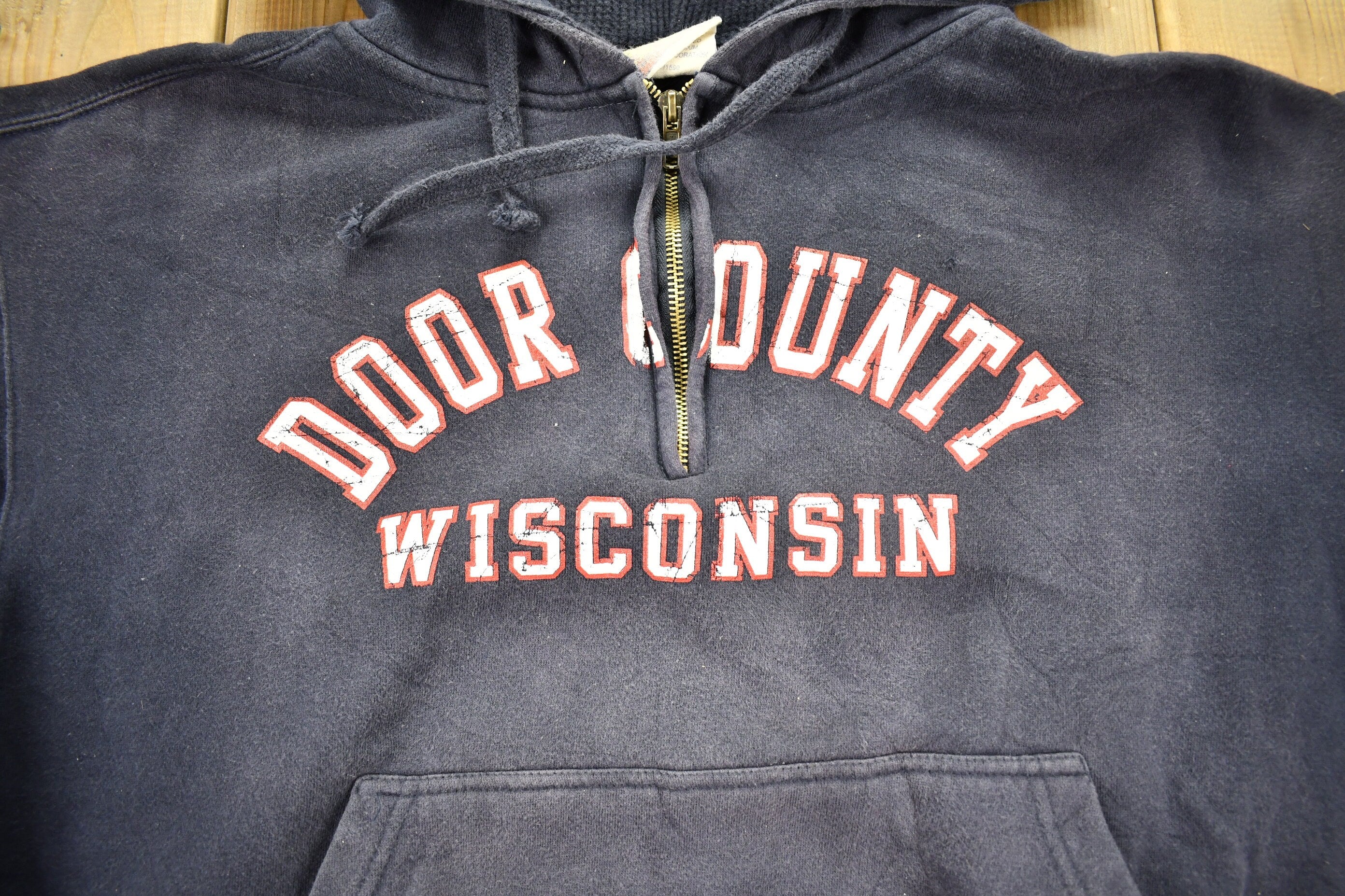 Vintage 1990s Door County Wisconsin Quarter Zip Hoodie