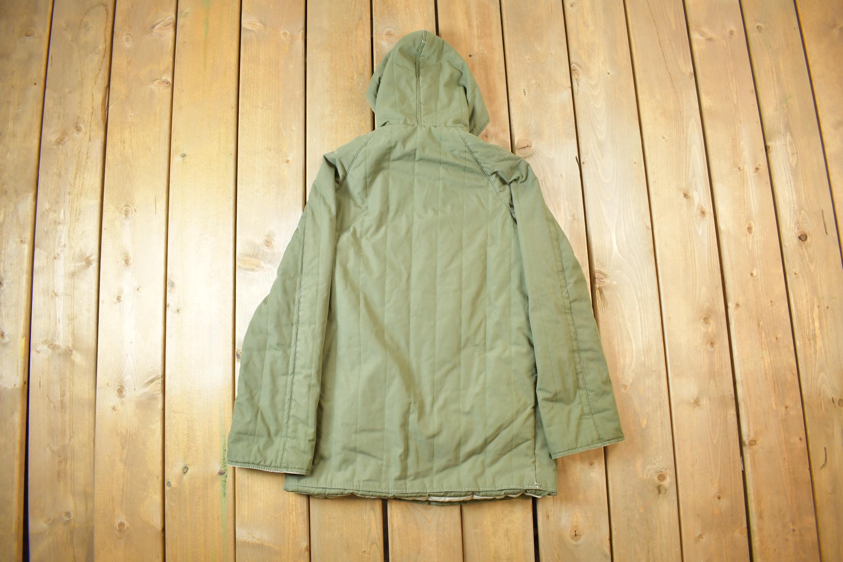 Vintage 1980s Military Styled Long Light Jacket