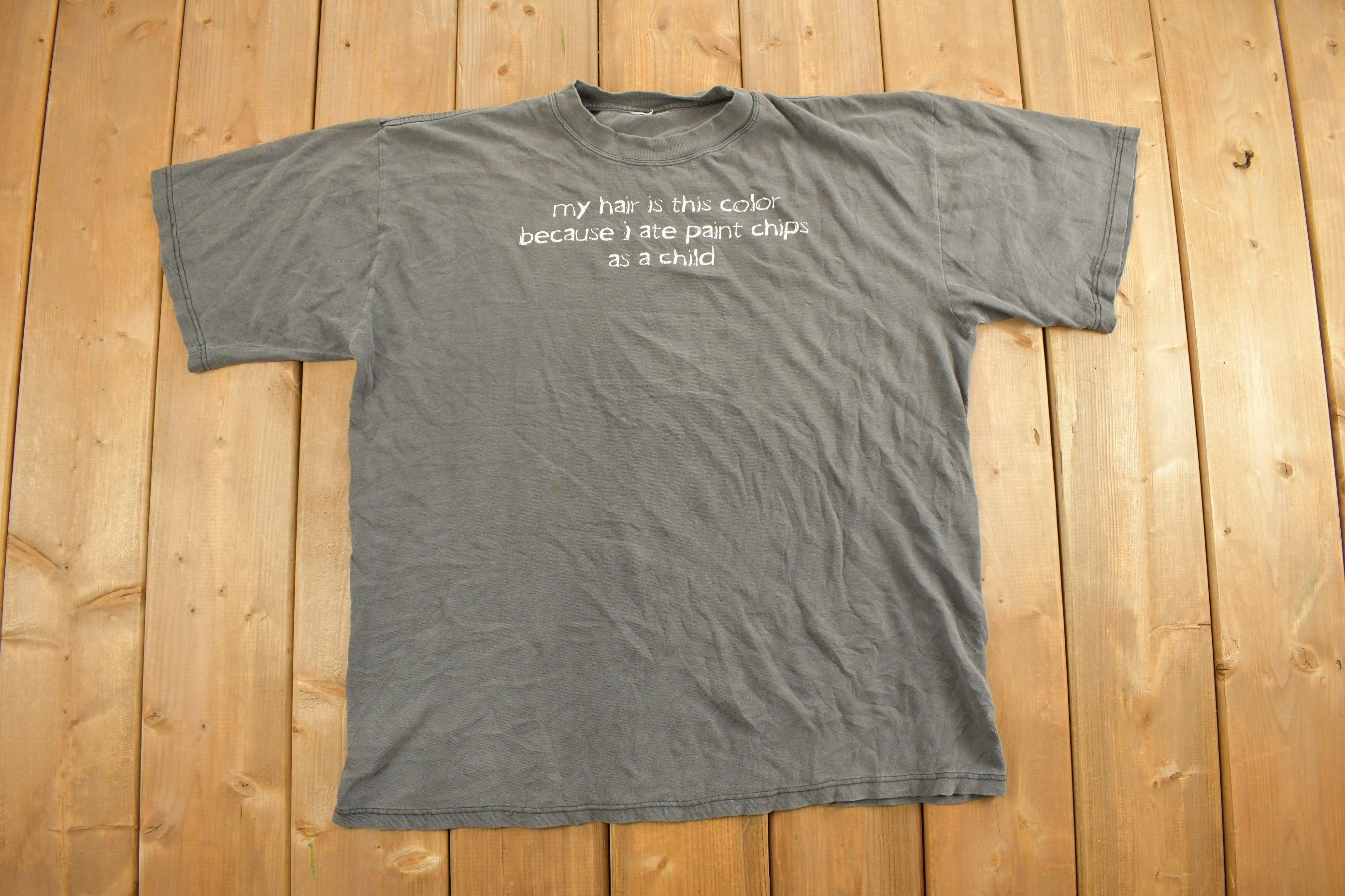 Vintage 1990s Funny Hair Color Joke Graphic T-Shirt
