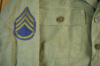 Vintage 1940s U.S. WW2 American Wool Button Up Infantry Fatigue Shirt Medium