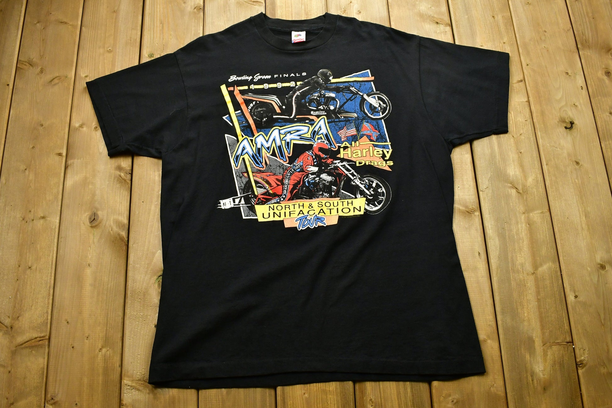 Vintage 1992 Harley Davidson Motorcycles Amra Harley Drags T-Shirt