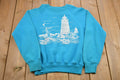 Vintage 1990 Lighthouse Graphic Raglan Crewneck Sweatshirt